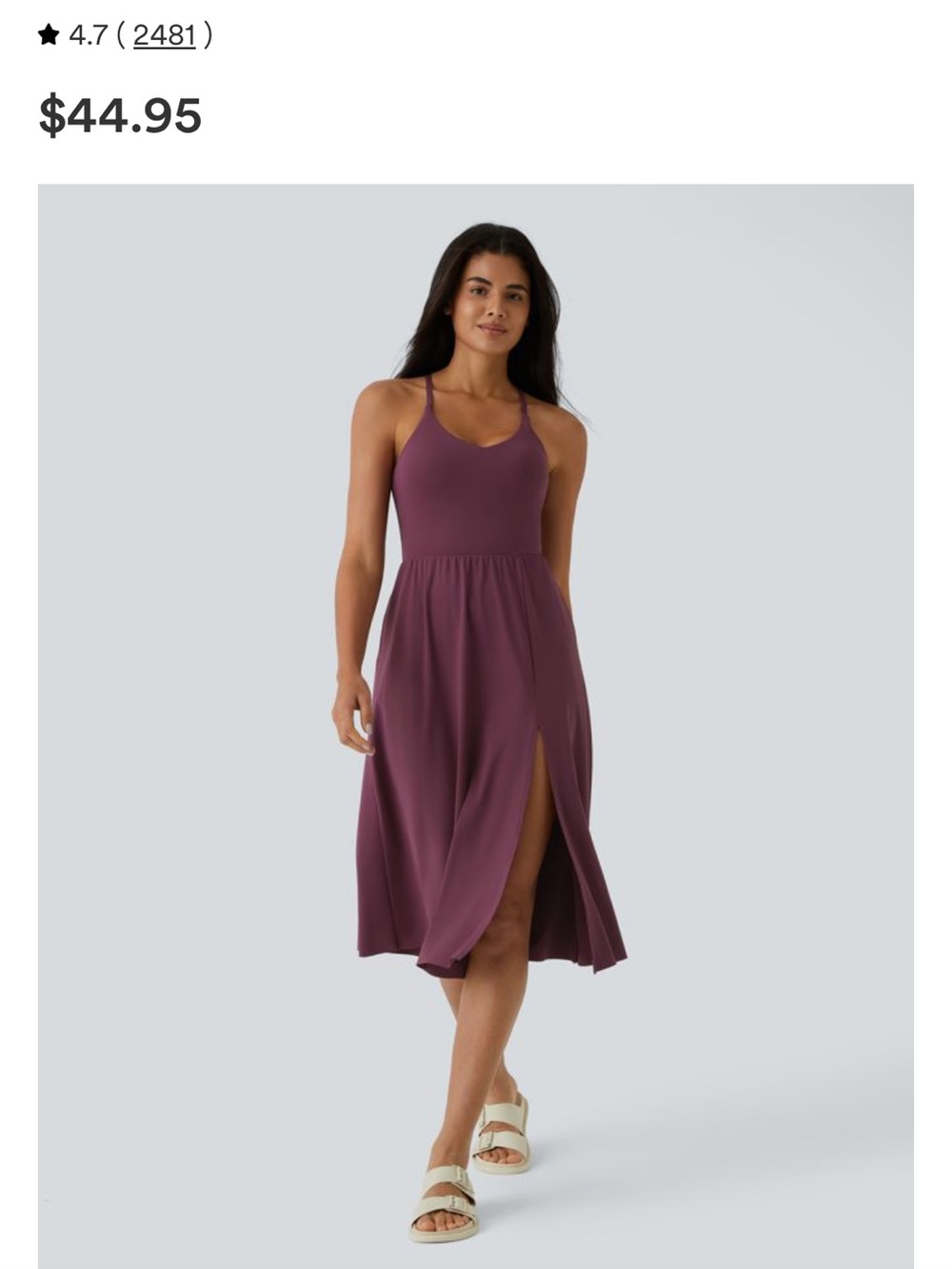 HALARA Mauve Split-Side Midi Dress